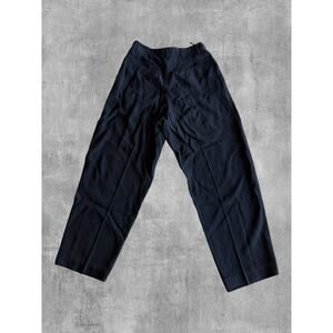 Alexander McQueen 2013 Black Wide Leg Pleated Trousers Silk Blend IT 42 US 6